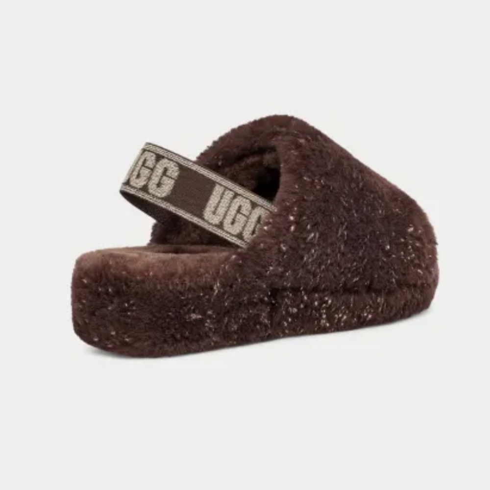 UGG Women's Fluff Yeah Sparkle, Burnt Cedar,‎ Size 7 -New in Box - Picture 5 of 16